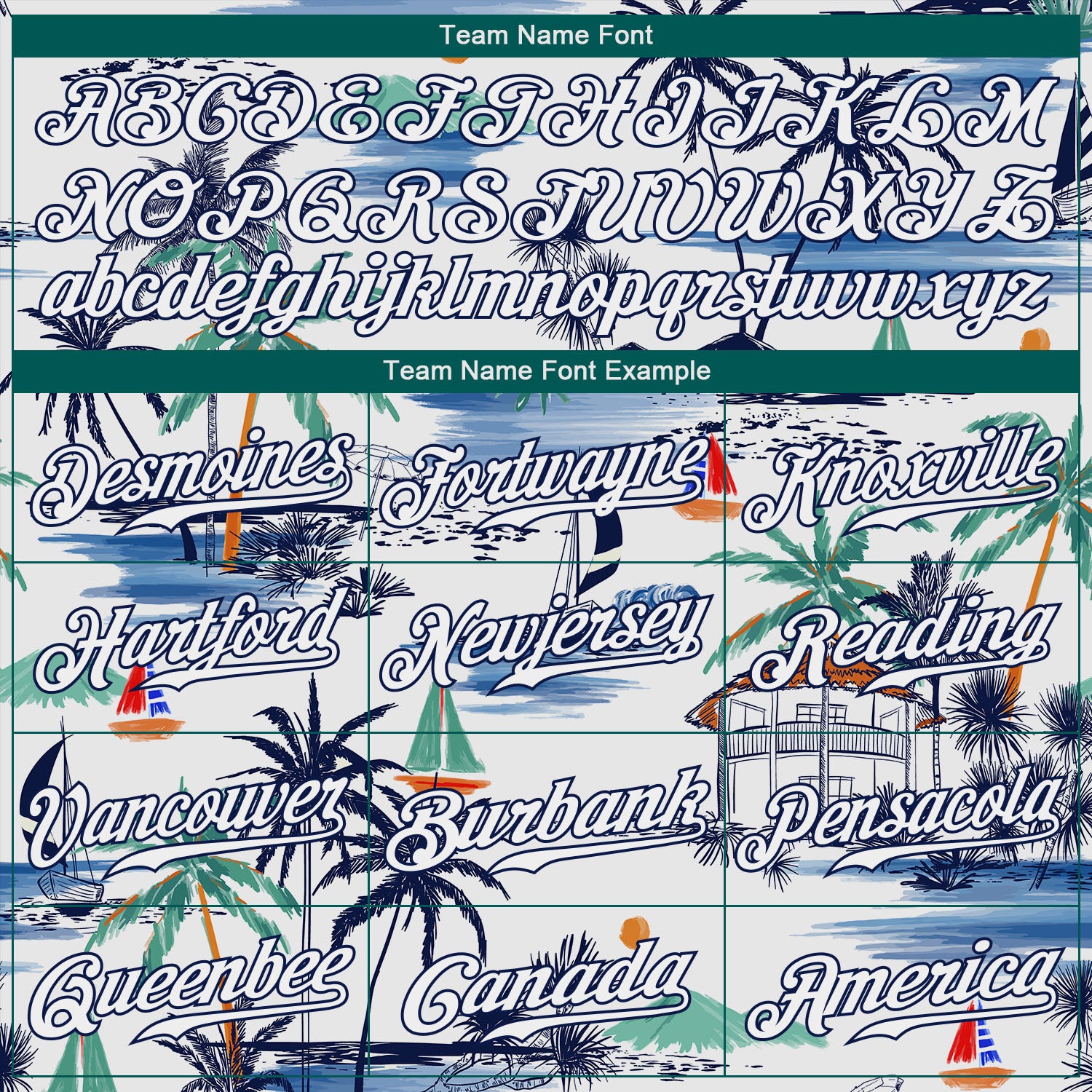 Custom White Navy 3D Pattern Design Hawaii Palm Trees Island And Sailboat Authentic Baseball Jersey