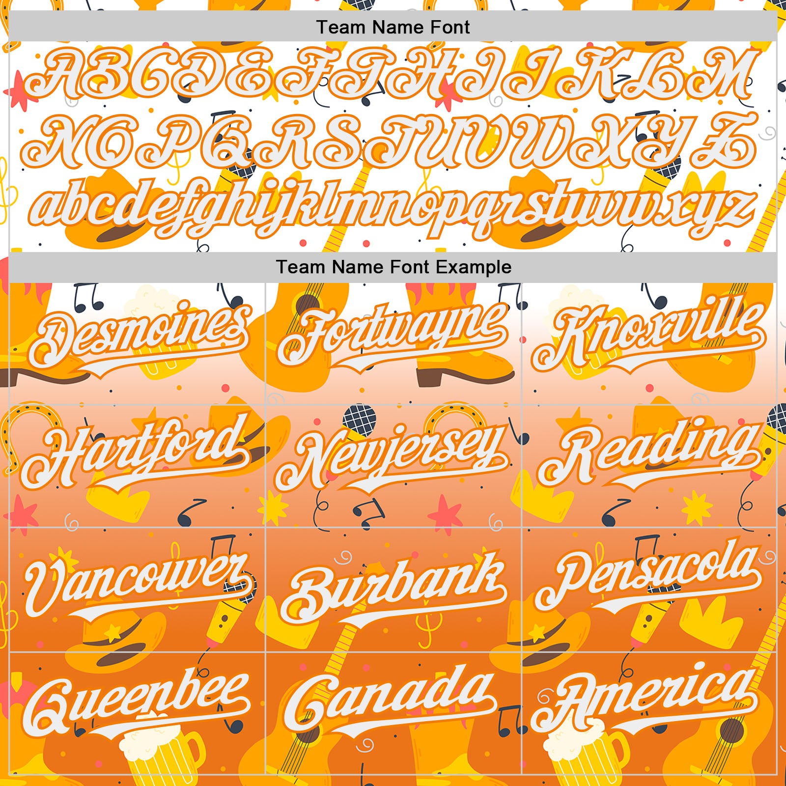 Custom White Bay Orange Texas Cowboy Country Music City Edition Authentic Baseball Jersey