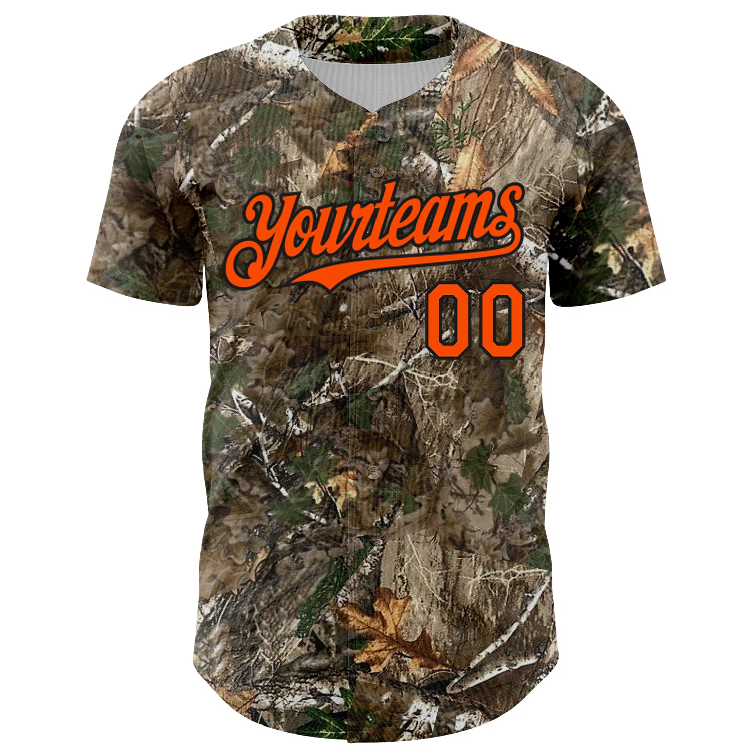 Custom Camo Orange-Black Woodland Camo Authentic Salute To Service Authentic Baseball Jersey