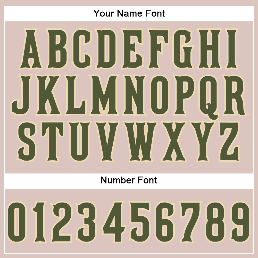 Custom Camo Olive-Cream Salute To Service Baseball Jersey