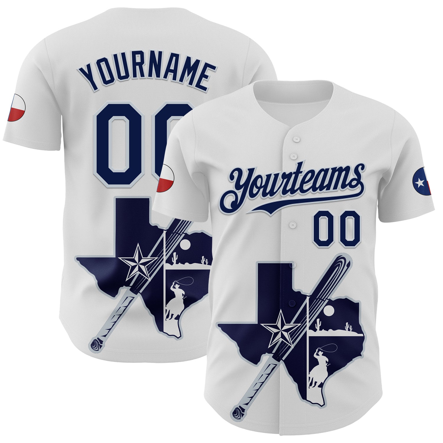 Custom White Navy-Silver 3D Urban City Edition Sports Authentic Baseball Jersey
