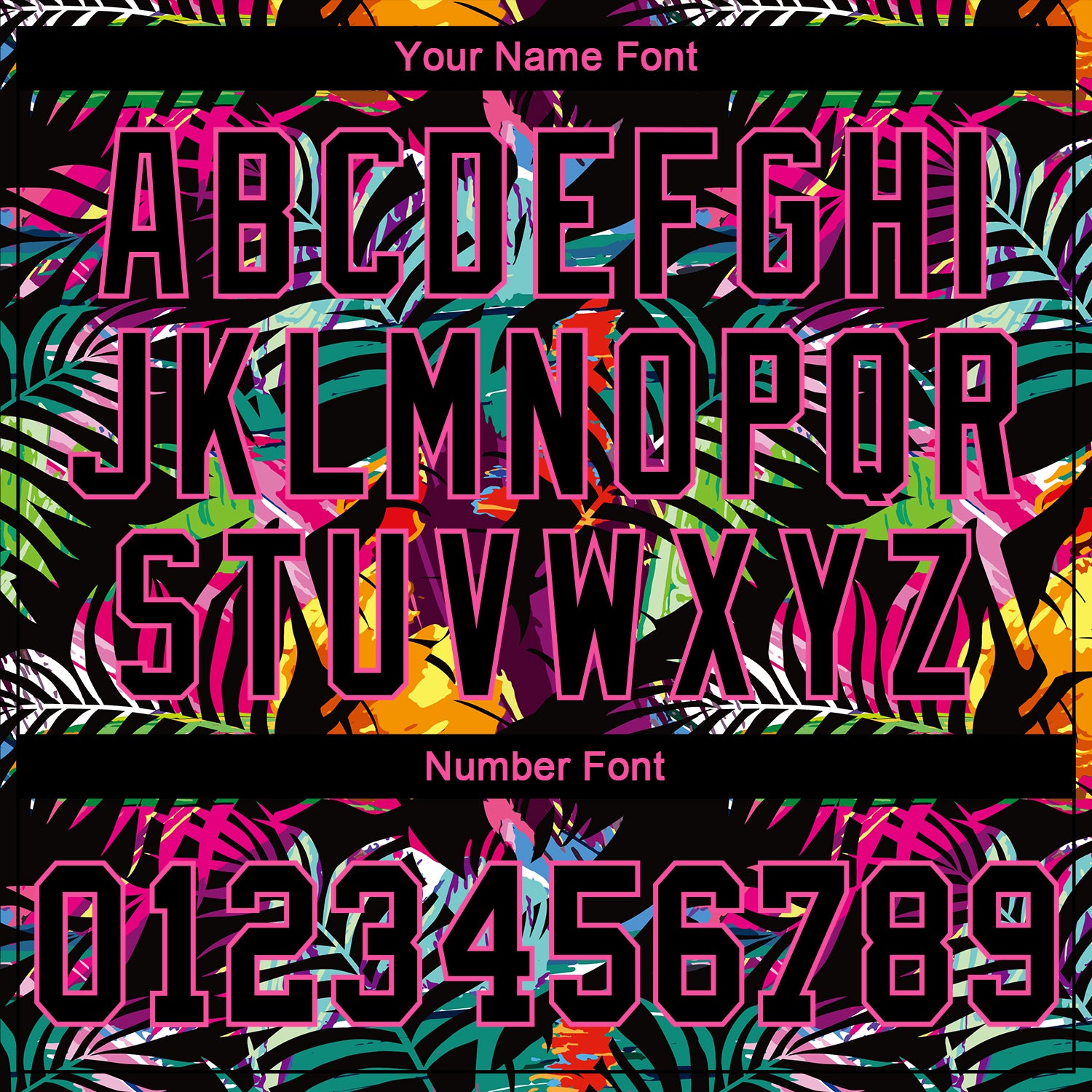 Custom Black Black-Pink 3D Pattern Design Tropical Palm Leaves Authentic Baseball Jersey