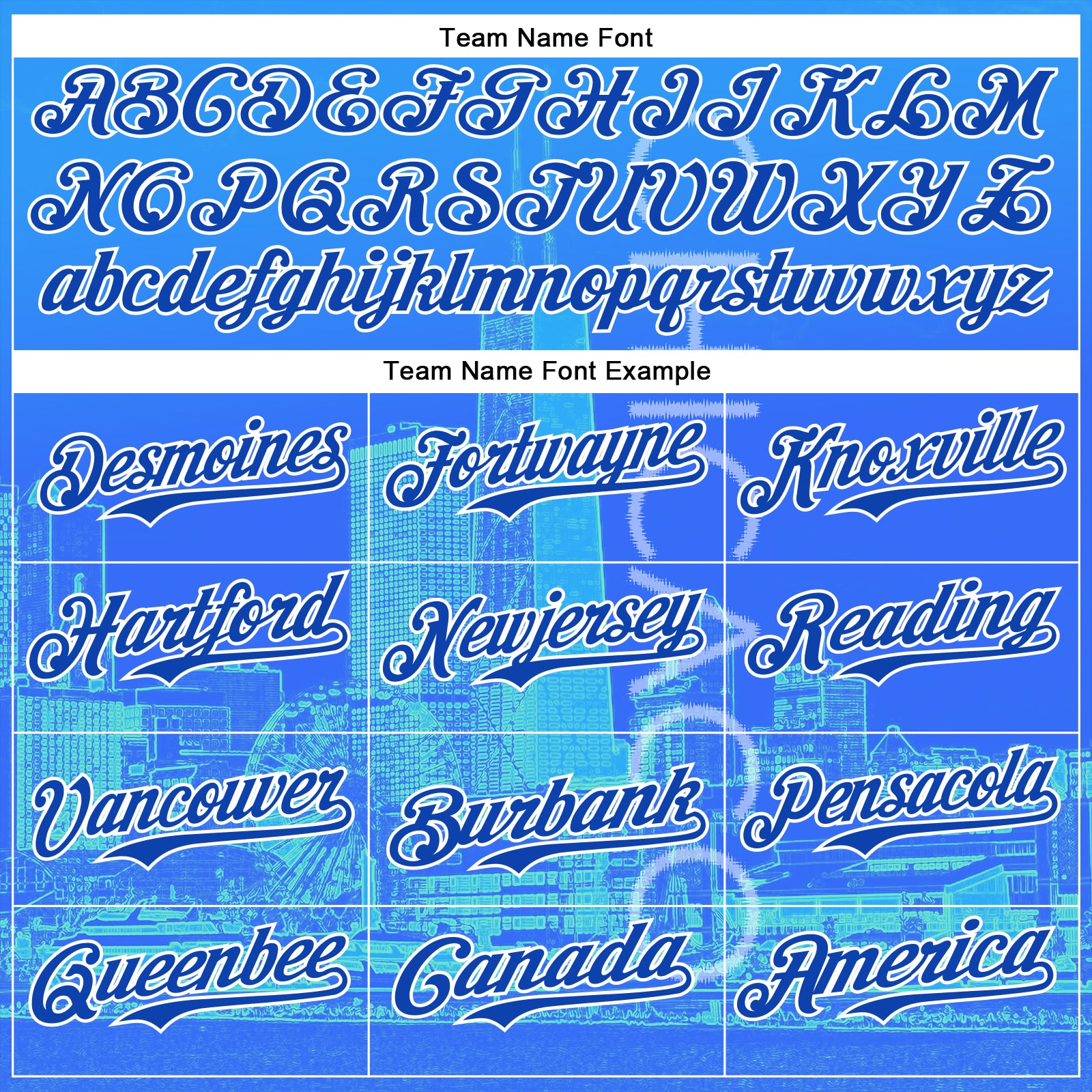 Custom Blue Thunder Blue-White Chicago Illinois Cityscape Skyline City Symbol Authentic Baseball Jersey